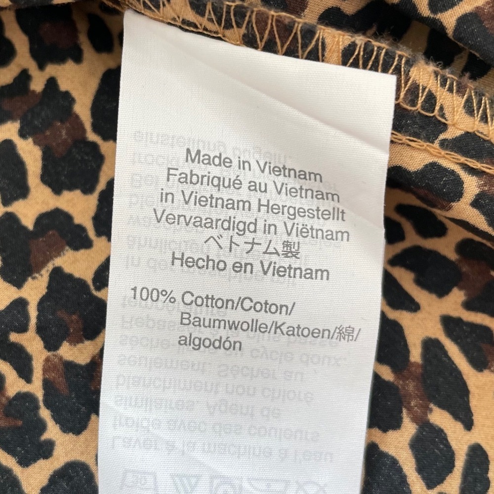 J.Crew Womens XL Leopard Print Cotton Button Down Shirt Long Sleeve Brown Black - Picture 4 of 5